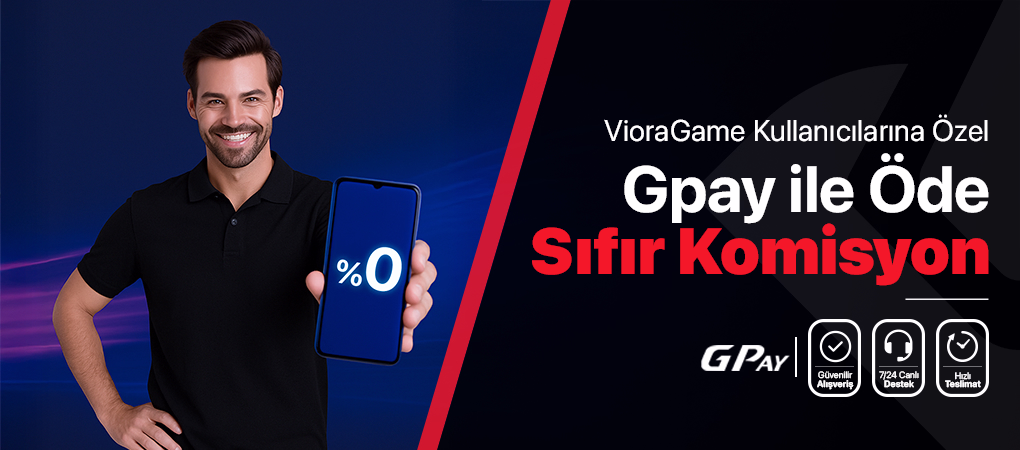 Gpay %0 komisyon ile ödeme şansı VioraGame'de!